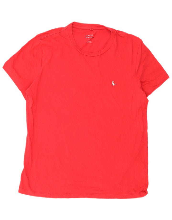Jack Wills Herren-T-Shirt-Oberteil, groß, aus roter Baumwolle