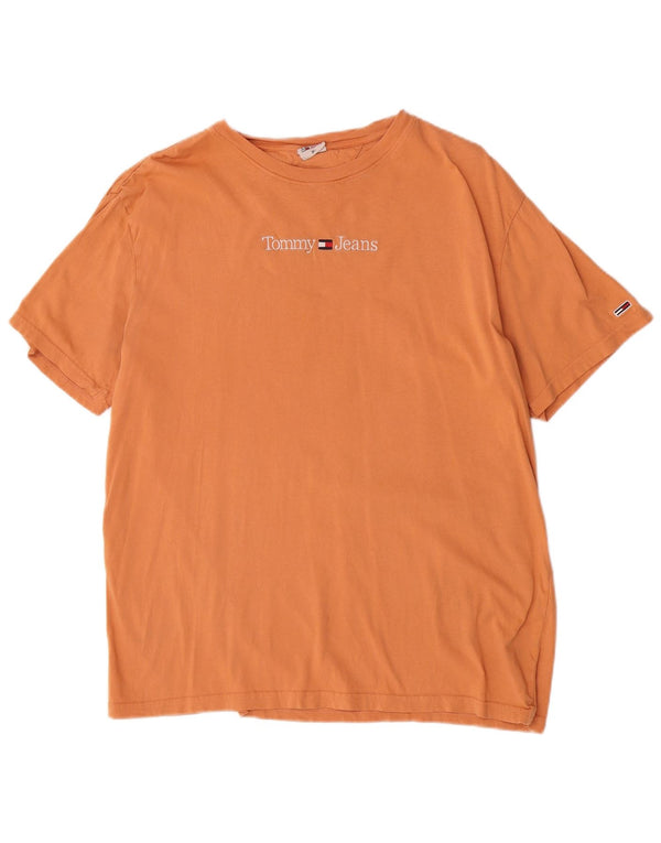 Tommy Hilfiger Herren Kurzarm-T-Shirt mit normaler Grafik, XL, Orange