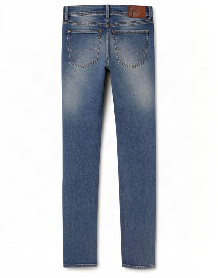 Calvin Klein Damen Slim Jeans W28 L32 Blaue Baumwolle