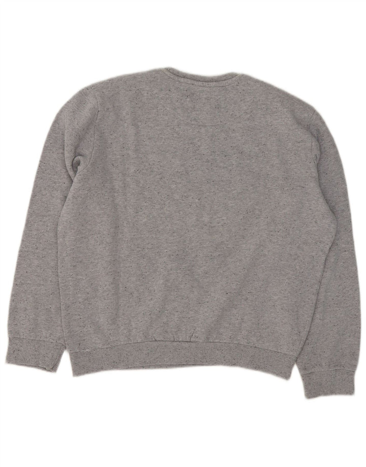 GAS Herren-Sweatshirt mit Grafik, groß, grau gesprenkelte Baumwolle