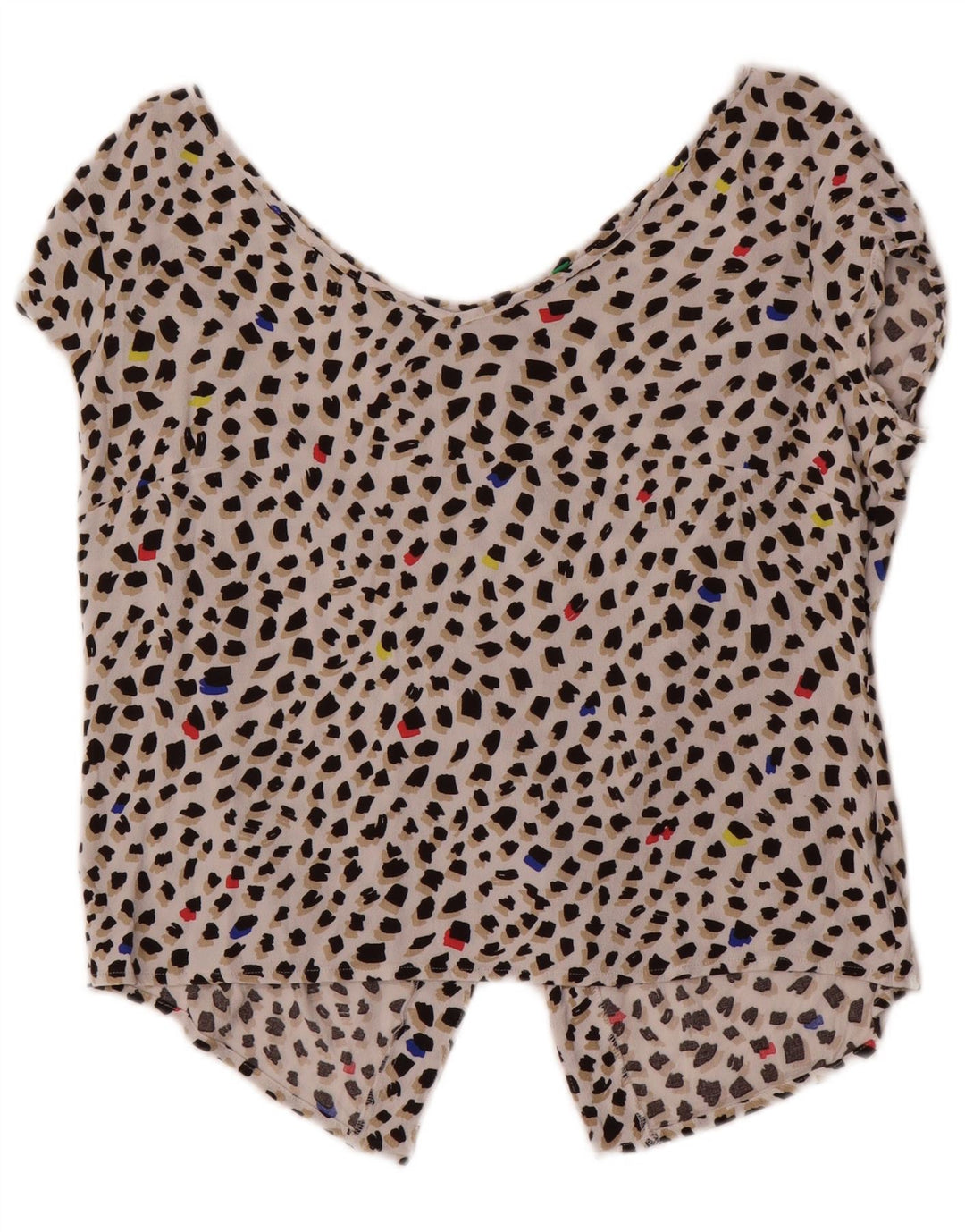 Benetton Damen-Blusenoberteil, UK-Größe 46, groß, mehrfarbig, gepunktet