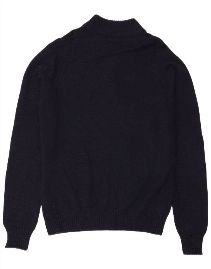 Fila Herren-Pullover mit Reißverschluss am Hals, groß, marineblaue Merinowolle