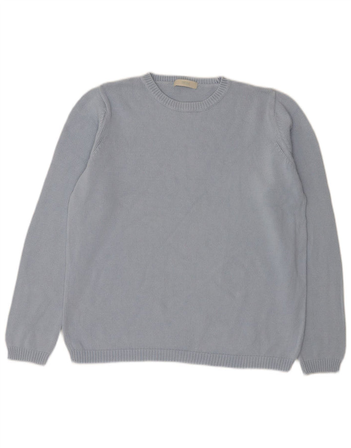 Marks & Spencer Herren-Pullover mit Rundhalsausschnitt, Mittelblau