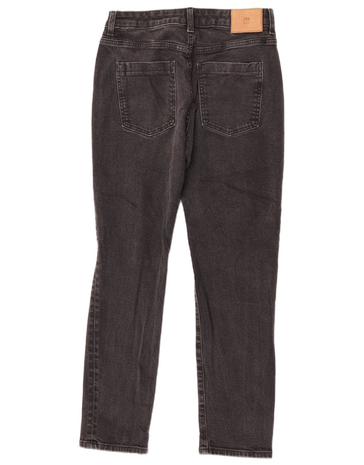 Zara Damen Distressed Slim Jeans EU 36 XS W26 L28 Schwarz