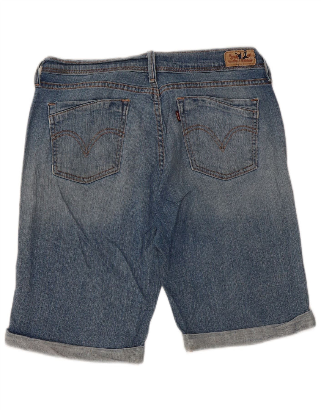 LEVI'S Damen-Jeansshorts mit mittelhohem Bund, US 10, Mittel W30, blaue Baumwolle