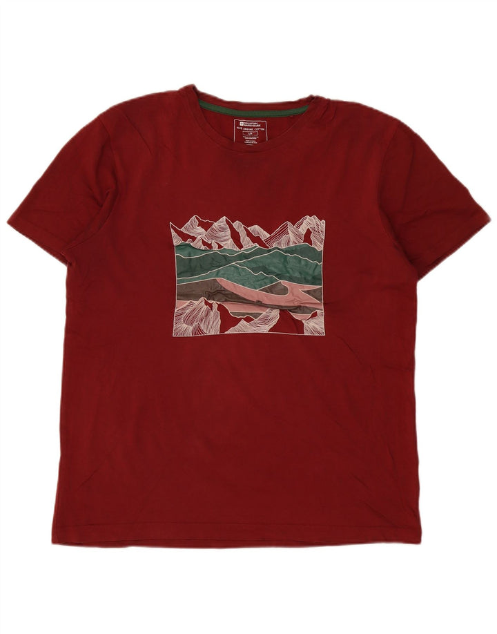 MOUNTAIN WAREHOUSE Herren-T-Shirt mit Grafik, Größe L, Burgunderrot, Baumwolle