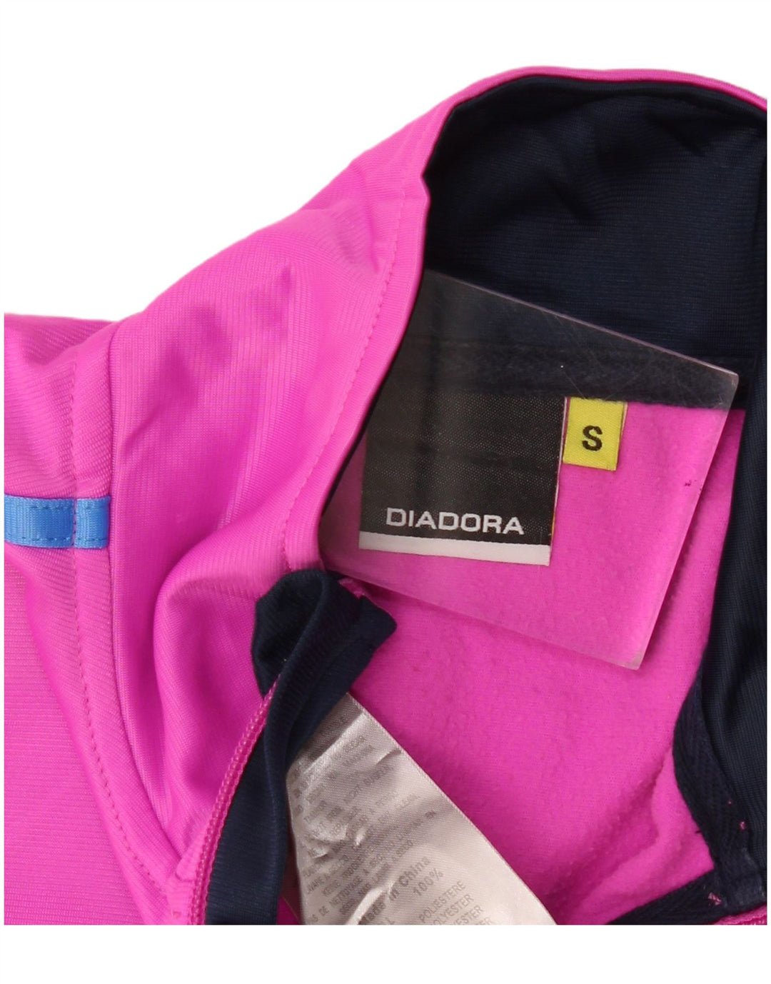 Diadora Damen-Trainingsanzugoberteil, Jacke, UK 10, Größe S, Rosa, Farbblock-Polyester