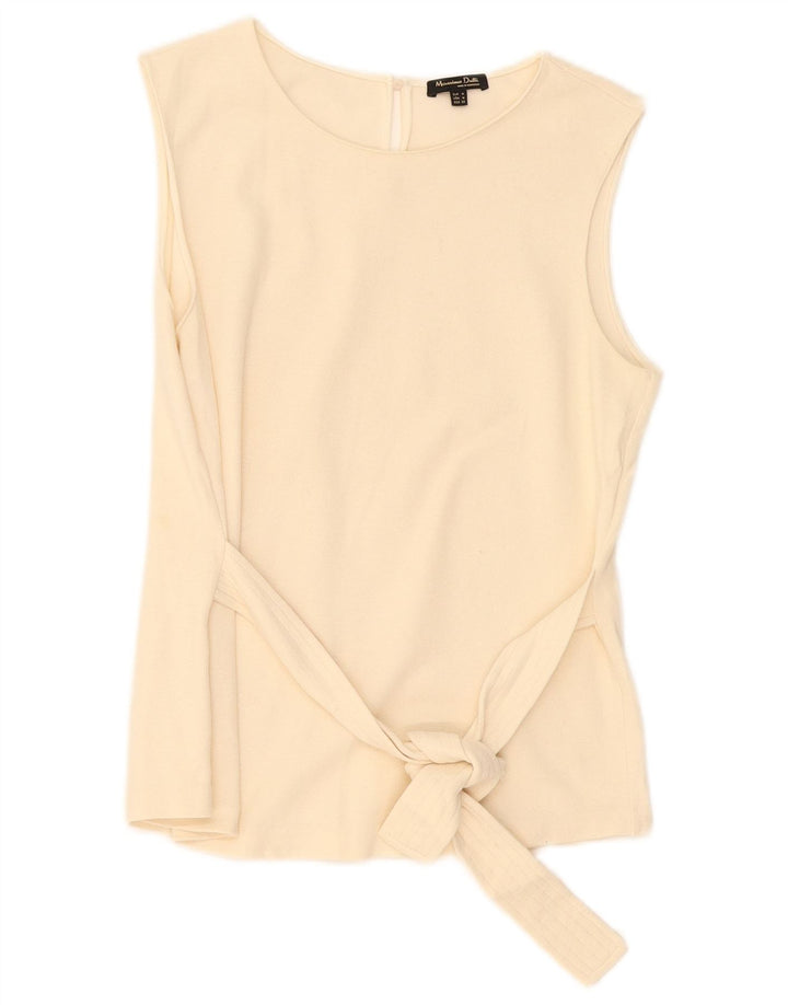 Massimo Dutti Damen Blusentop UK 12 Medium Off White