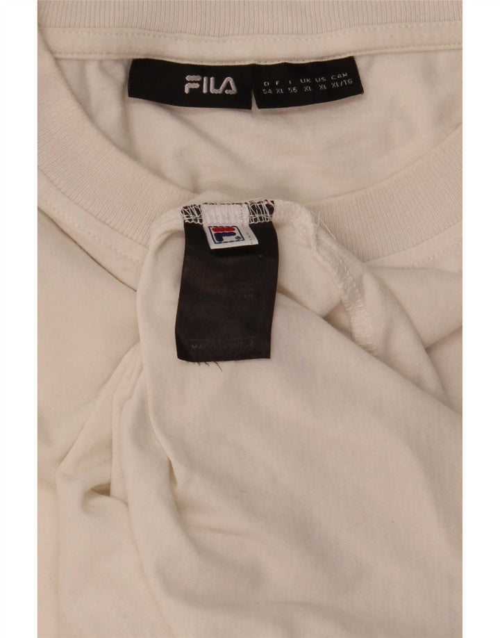 Fila Herren T-Shirt Top XL Weiße Baumwolle