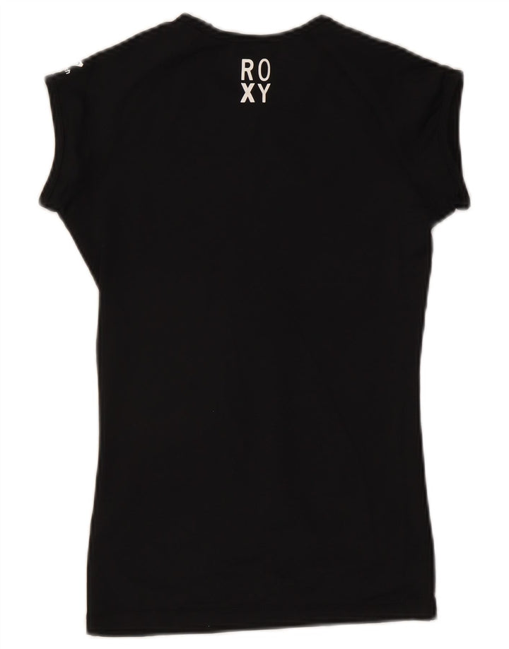 Roxy Womens Graphic T-Shirt Top UK 8 Small Schwarz Polyester