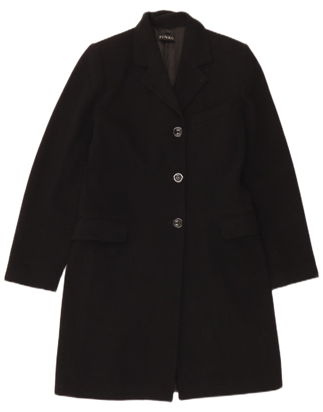 Pinko Damenmantel UK 10 Small Schwarze Wolle