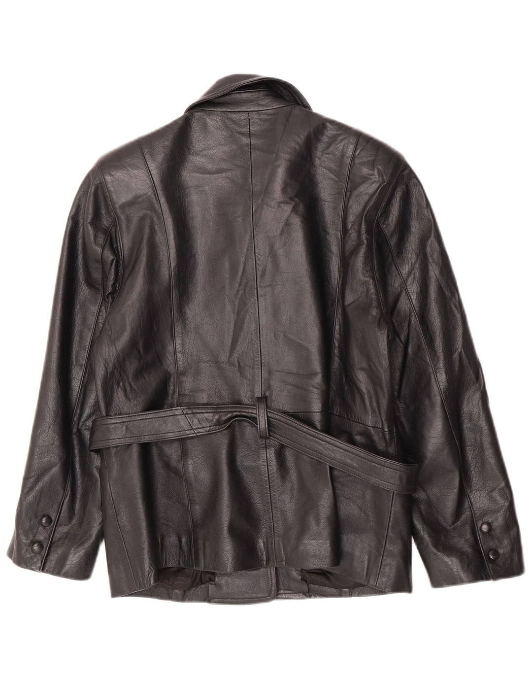 Lavorazione Artigianale Damen Lederjacke IT 44 Mittelschwarzes Leder