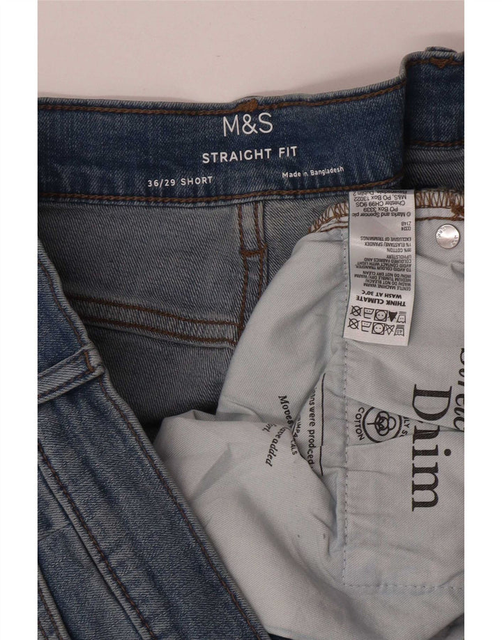 Marks & Spencer Herren-Jeans, kurz, gerade, W36, L29, Blau, Baumwolle