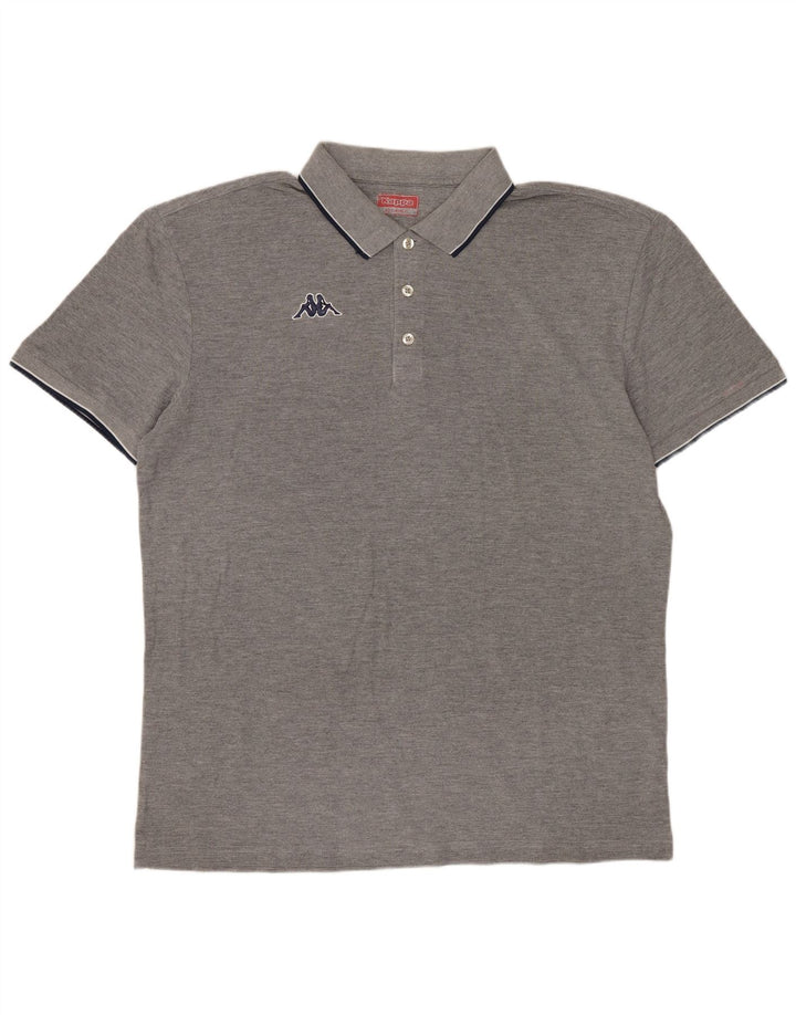 Kappa Herren Poloshirt XL Grau Baumwolle