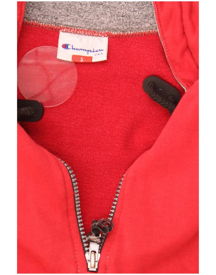 Champion Herren-Sweatshirt mit grafischem Reißverschluss und Rundhalsausschnitt, Größe S, Rot