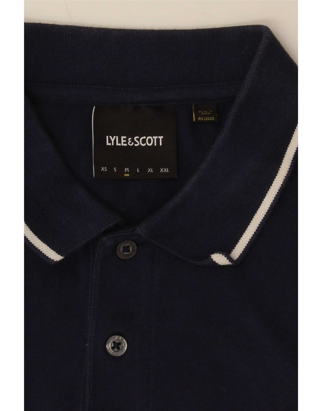 Lyle & Scott Herren-Poloshirt, mittelgroß, Marineblau gestreift