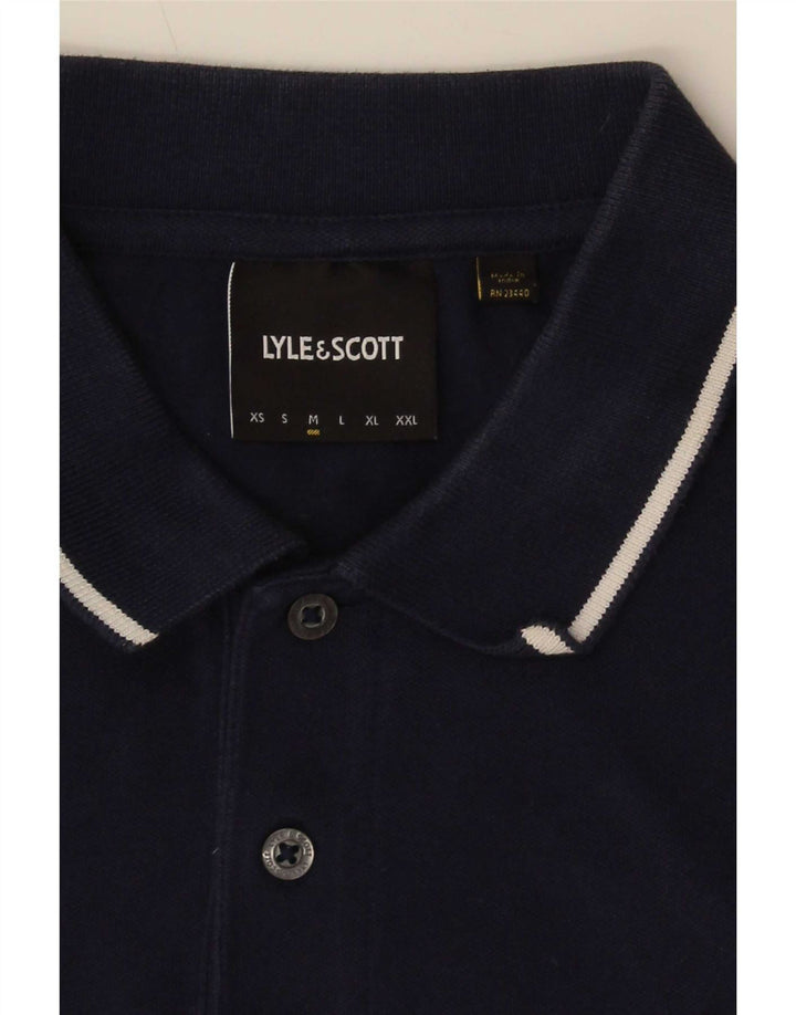 Lyle & Scott Herren-Poloshirt, mittelgroß, Marineblau gestreift