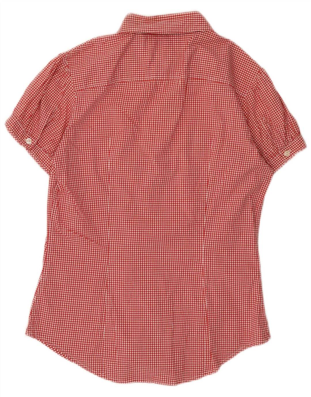 Tommy Hilfiger Damen Kurzarmhemd US 8 Medium Red Gingham