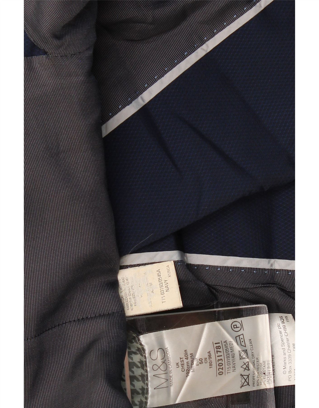 Marks & Spencer Herren-Blazer mit 1 Knopf, Gr. 40, Marineblau, klassisch