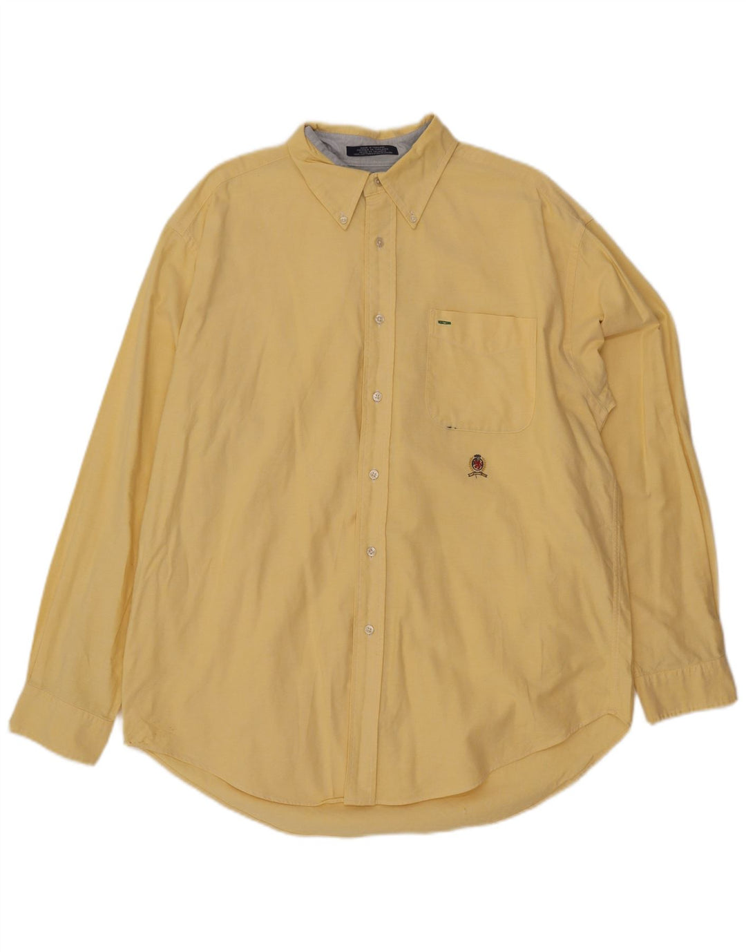 Tommy Hilfiger Herrenhemd, groß, gelbe Baumwolle