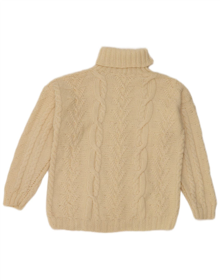 Vintage Damen Rollkragenpullover Pullover UK 12 Medium Off White
