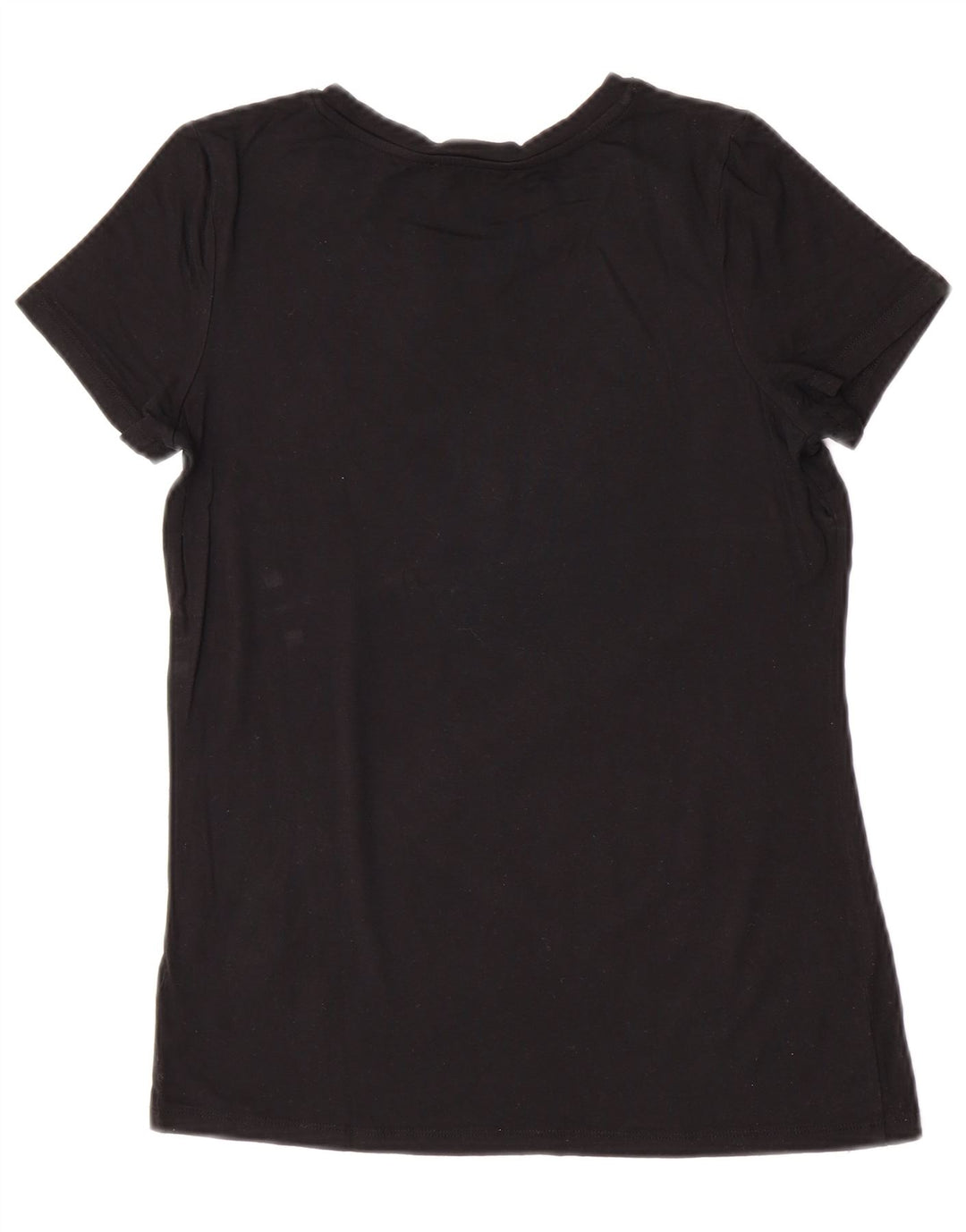 Liu Jo Damen Grafik T-Shirt Top UK 12 Medium Schwarz Viskose