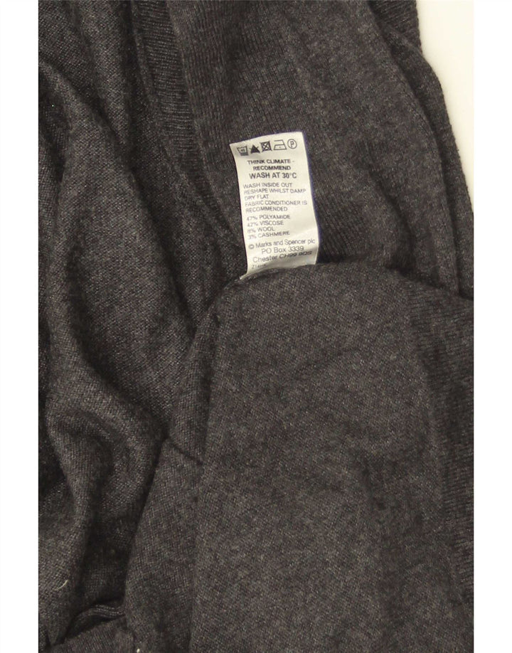 Marks & Spencer Damen Ärmelloser Cardigan-Pullover UK 12 Mittelgrau