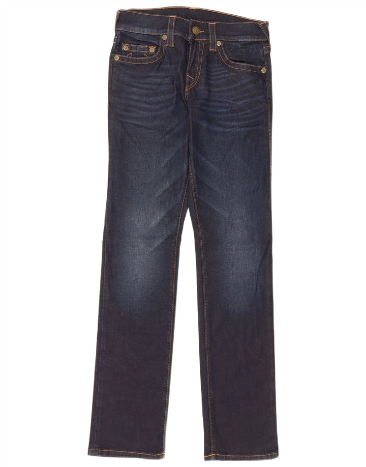 True Religion Damen Slim Jeans W28 L34 Marineblaue Baumwolle