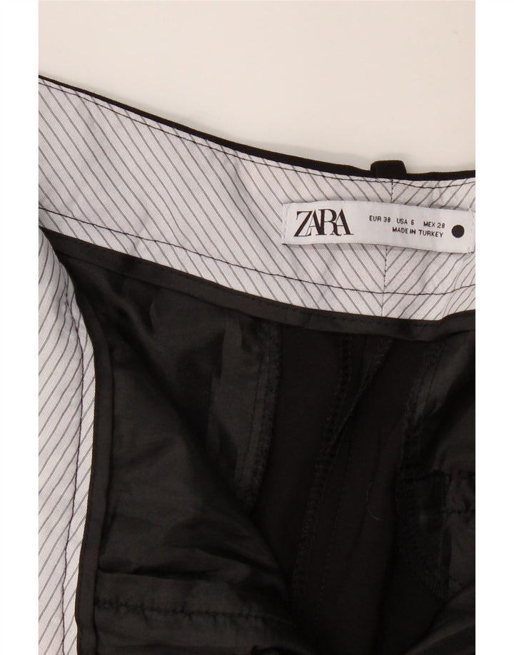 ZARA Damen Slim Chino-Hose EU 38 Small W28 L27 Schwarz