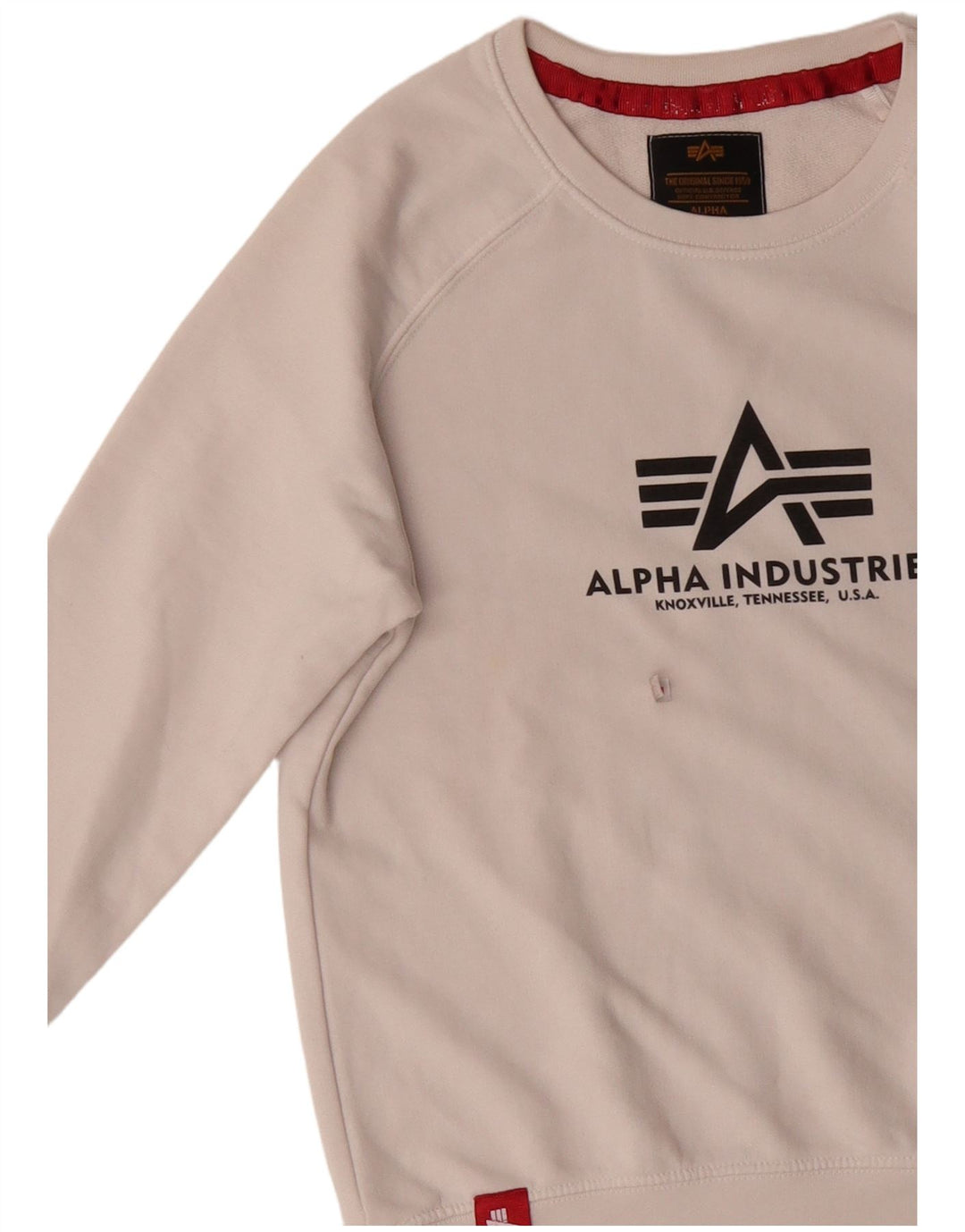 ALPHA INDUSTRIES Herren-Sweatshirt mit Grafik, XS, Weiß