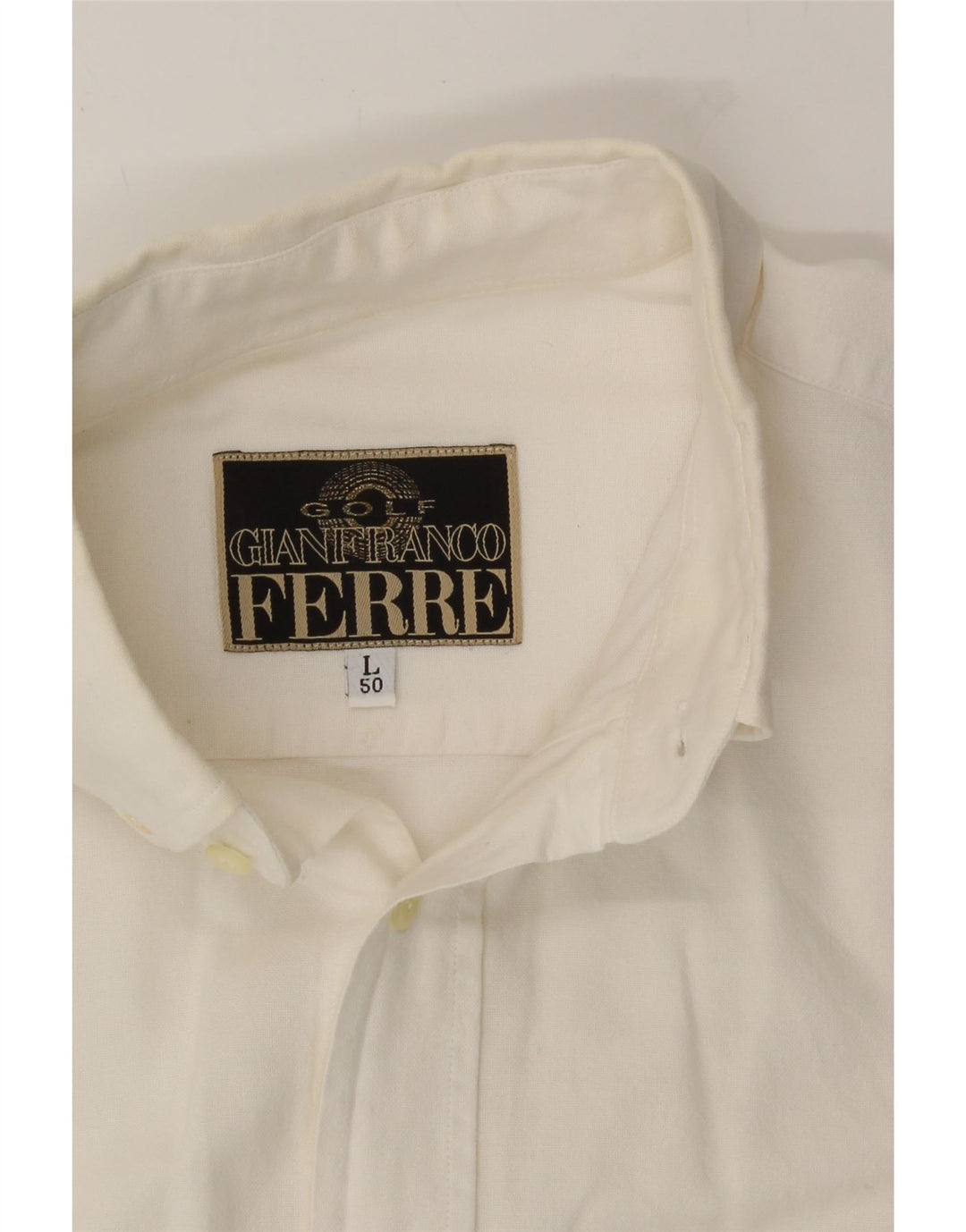 GIANFRANCO FERRE Mens Shirt IT 50 Large White Cotton Vintage Gianfranco Ferre and Second-Hand Gianfranco Ferre from Messina Hembry 