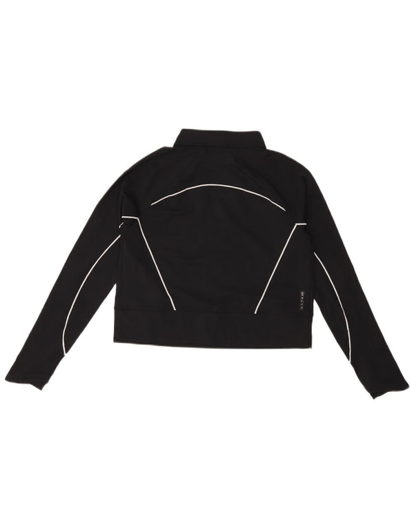 UNDER ARMOUR Damen Cold Gear Crop Sweatshirt Pullover UK 10 Small Schwarz