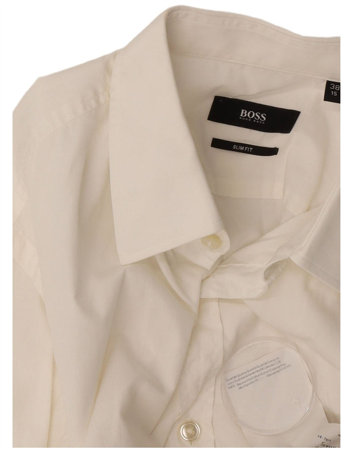 Hugo Boss Herren Slim Fit Hemd Größe 38 15 Mittelweiße Baumwolle