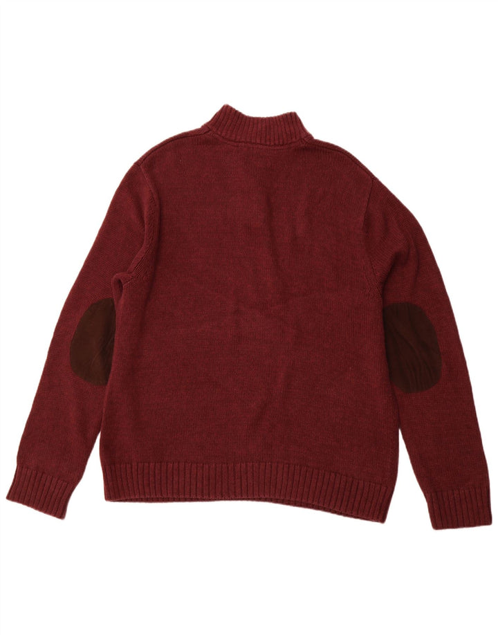 CHAPS Herren-Pullover mit Knopfkragen, XL, kastanienbraune Baumwolle