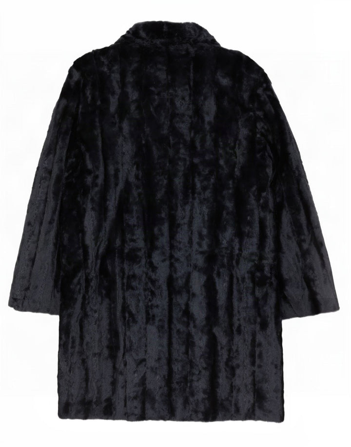 French Connection Offener Kunstpelzmantel für Damen, UK 12, Mittelblau