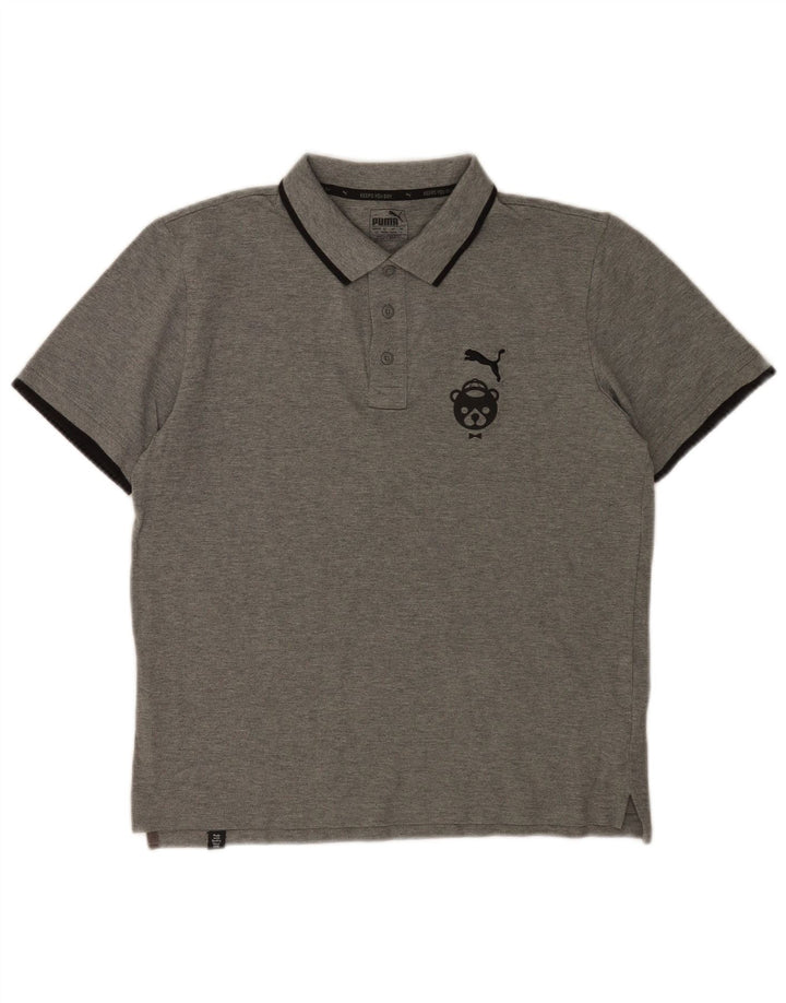 Puma Herren Barcelona Graphic Poloshirt Kleine graue Baumwolle