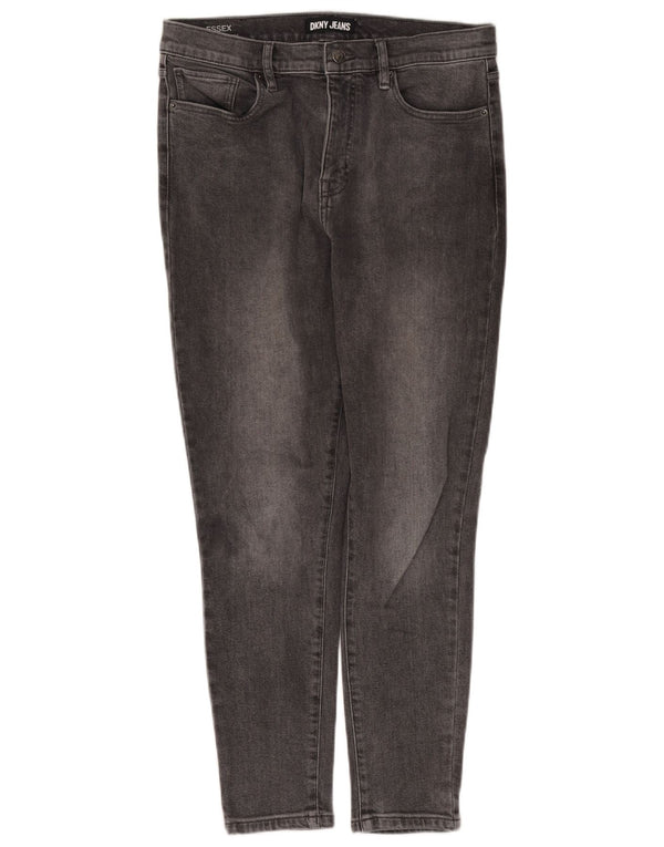 Dkny Damen Skinny Jeans W34 L28 Graue Baumwolle