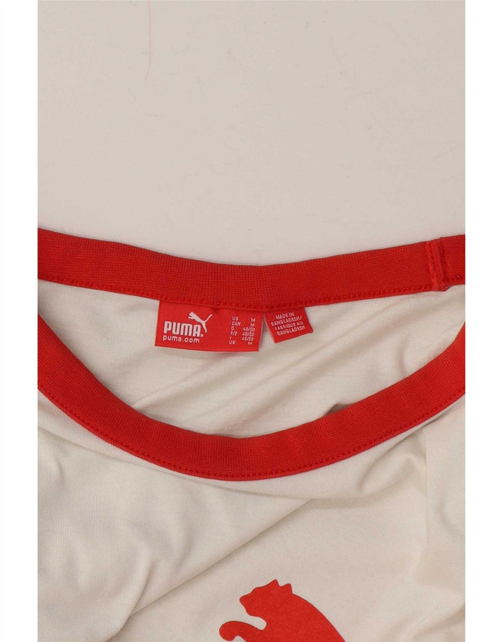 Puma Herren Grafik-T-Shirt-Oberteil Mittelweiß Farbblock