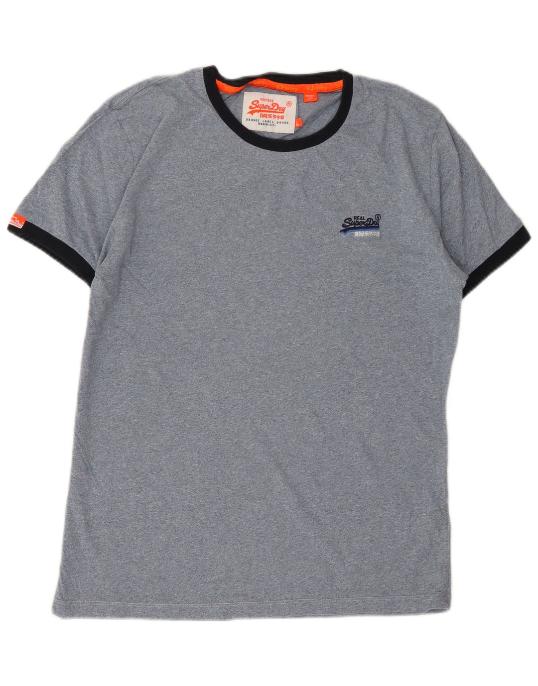 Superdry Herren T-Shirt Top Large Blau Baumwolle