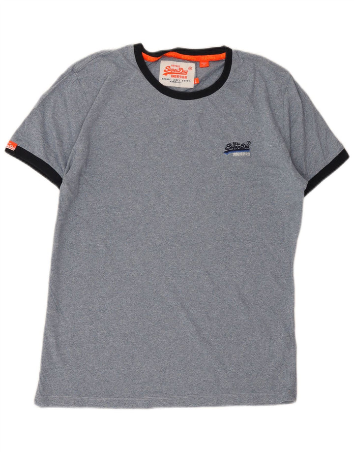 Superdry Herren T-Shirt Top Large Blau Baumwolle