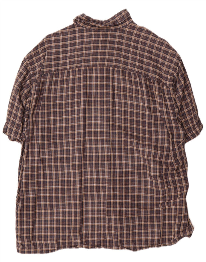 Dockers Herren-Kurzarmhemd, groß, marineblau, kariert, Leinen