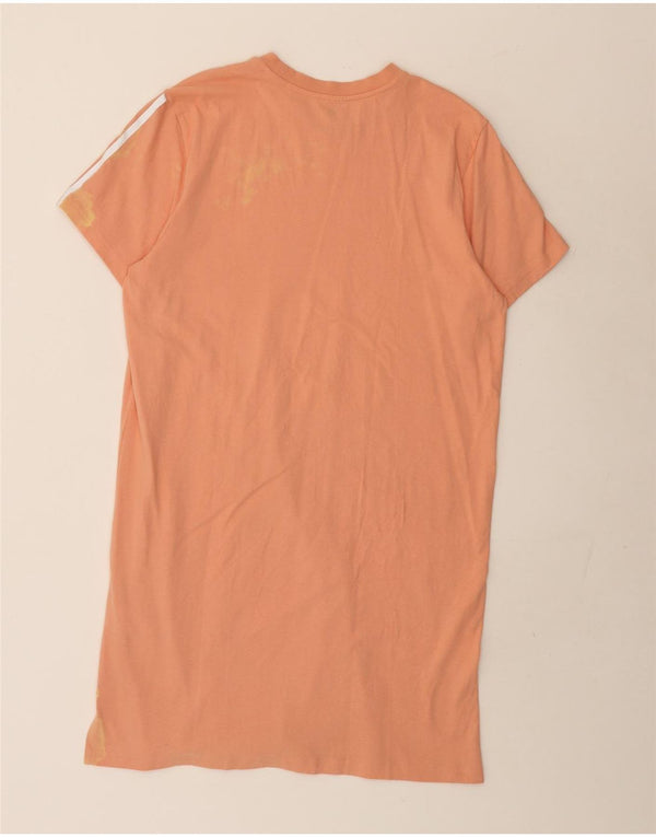 Adidas Damen T-Shirt Kleid UK 16/18 Große rosa Baumwolle