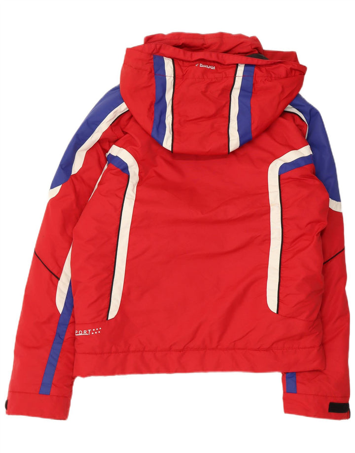 Brugi Herren-Skijacke mit Kapuze, UK 36, Größe S, Rot, Colourblock-Polyamid