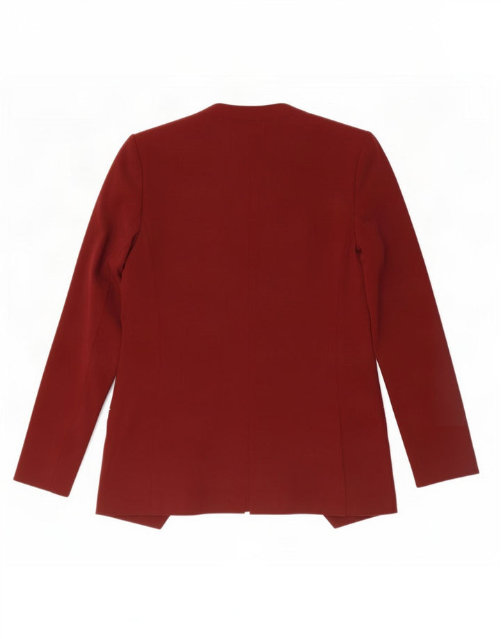 Marks & Spencer Offene Damen-Blazerjacke, UK 8, Klein, Burgunderrot, Polyester