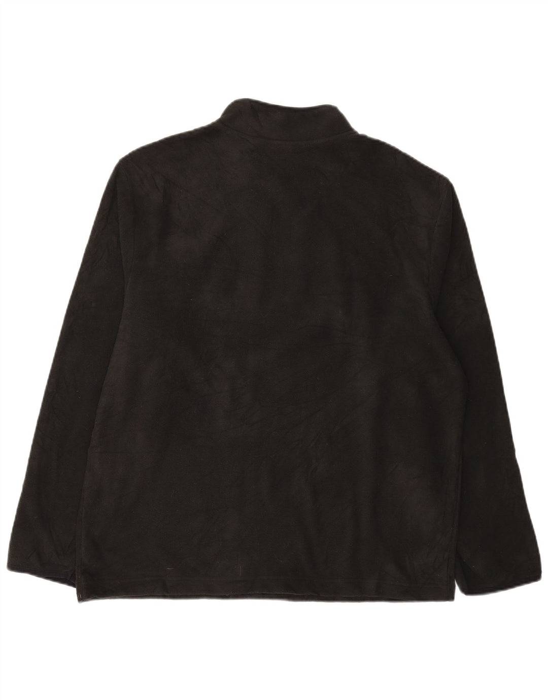 STARTER Mens Zip Neck Fleece Jumper Large Black Polyester