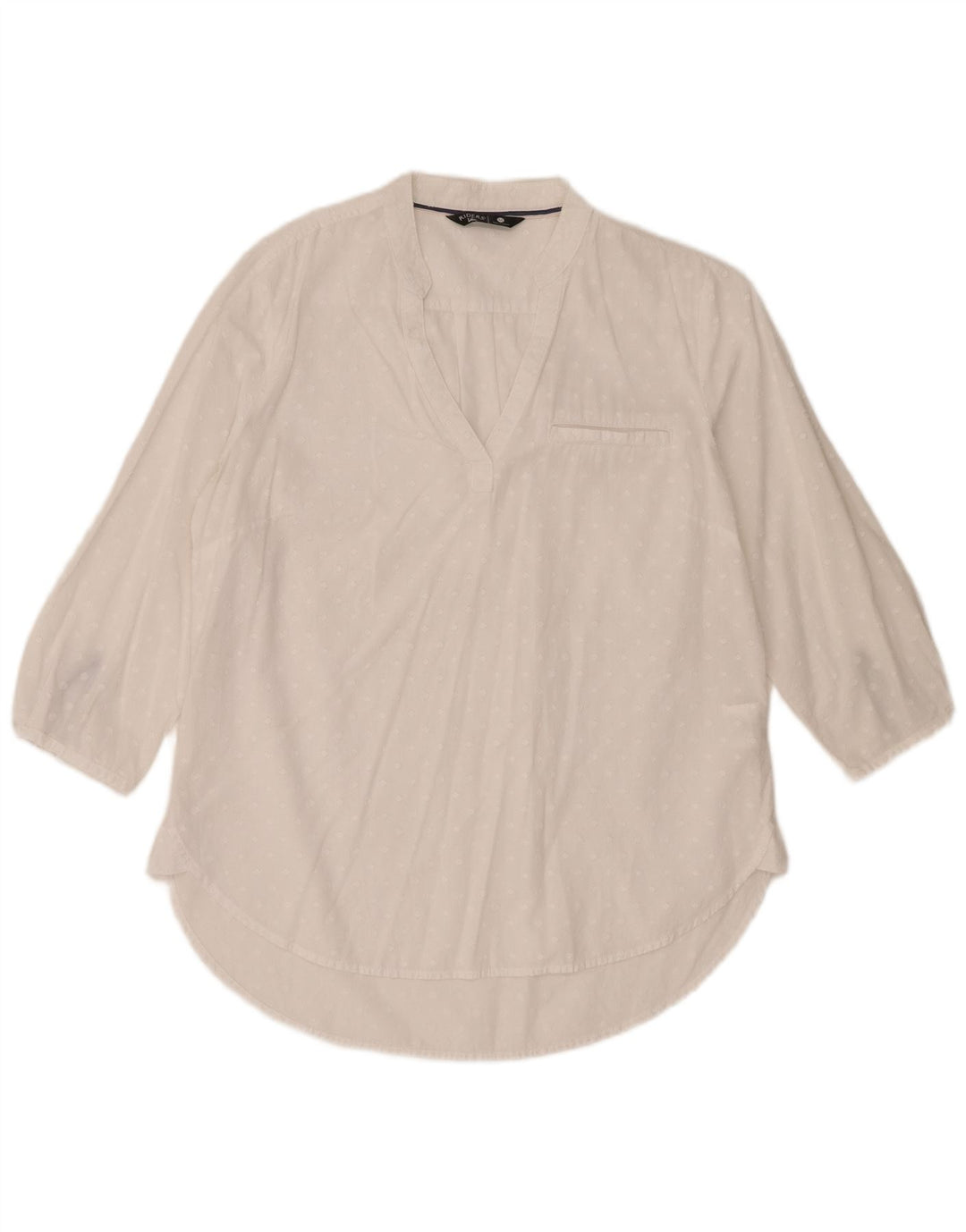 Lee Damen-Bluse „Riders“ mit 3/4-Ärmeln, UK-Größe 14, mittelweiße Baumwolle