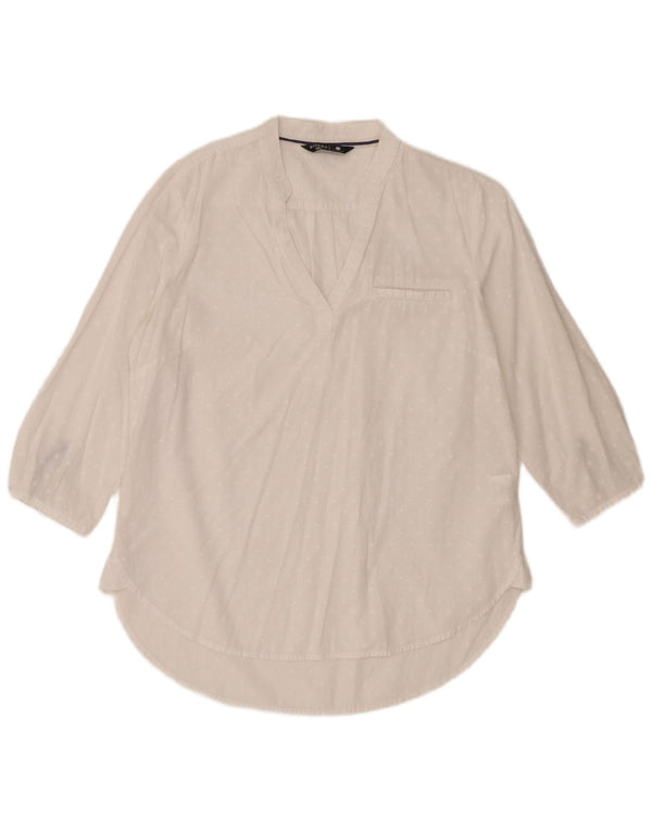 Lee Damen-Bluse „Riders“ mit 3/4-Ärmeln, UK-Größe 14, mittelweiße Baumwolle