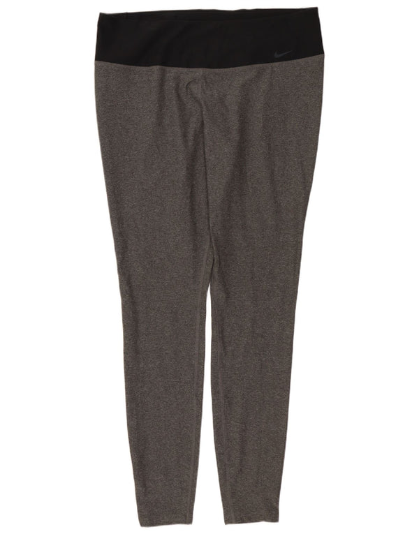 NIKE Damen Dri Fit Leggings UK 18 XL Grau Polyester