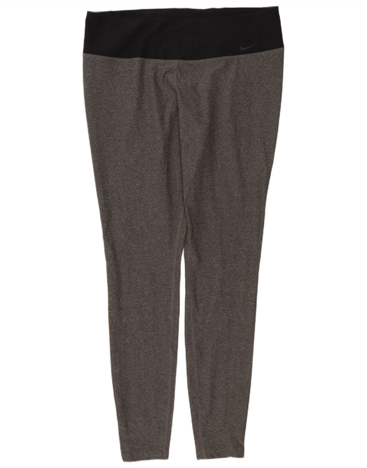 NIKE Damen Dri Fit Leggings UK 18 XL Grau Polyester