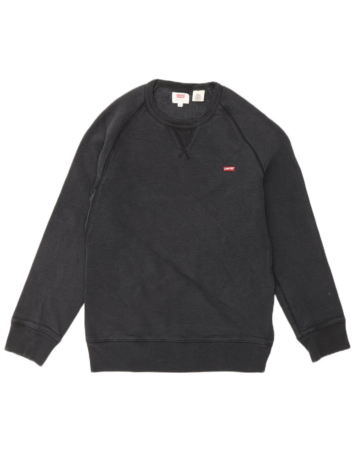 LEVI'S Damen-Sweatshirt in Übergröße, Größe UK 6, XS, schwarze Baumwolle